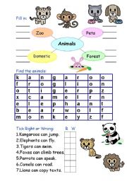 English Worksheet: Animals