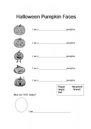 English worksheet: Halloween Pumpkin Faces