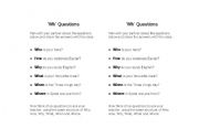 English worksheet: Wh- question Worksheet