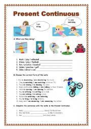 English Worksheet: Present Continuous (05.03.09)