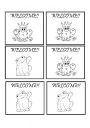 English Worksheet: Welcome Cards