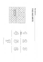 English Worksheet: FIND THE NUMBERS