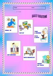 English worksheet: Daily Routine 1 of 4 - Presentation A