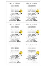 English Worksheet: Days of the week