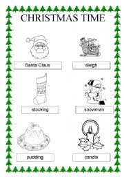 English worksheet: Christmas Time Part 1 of 2