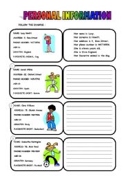 English Worksheet: Personal Information