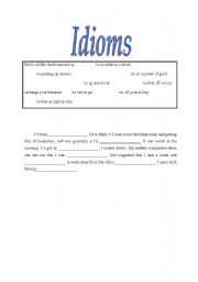 English worksheet: Idioms