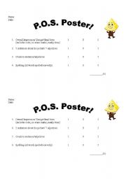English Worksheet: Part of Speech Poster - Adjectives 
