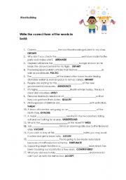 English Worksheet: word building