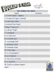 English Worksheet: travel vocabulary & dialogue 