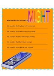 English worksheet: MIGHT