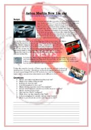 English Worksheet: BBC News Video: Aston Martin new 1m car