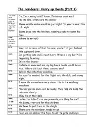 English Worksheet: The reindeers and Santa