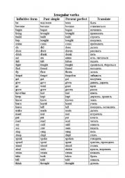 Irregular verbs