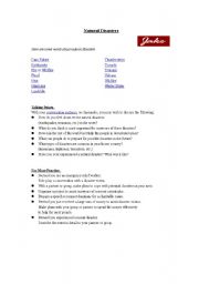 English Worksheet: disaster