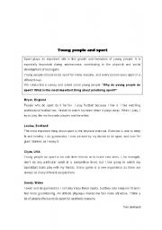 English worksheet: Written test about Sports