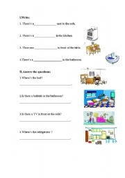 English worksheet: things in the house