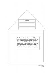 English Worksheet: Main idea--like a house