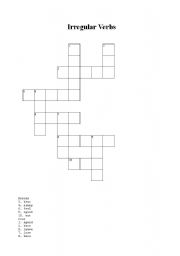 English Worksheet: Irregular Verb crossword