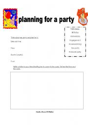 English worksheet:  party