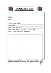 English Worksheet: Book review