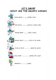 English Worksheet: Lets Smurf