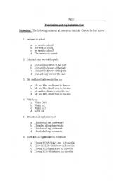 English Worksheet: Punctuation and Capitalization Test