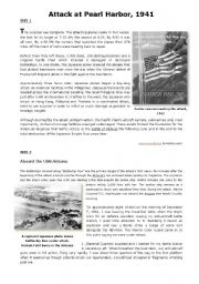 English Worksheet: Attack at pearl Harbor 1941 