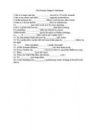 English worksheet: present simple/progressive