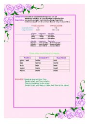 English worksheet: comparative and superlatve..