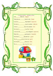 English Worksheet: comparative and superlative