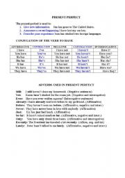 English worksheet: PRESENT PERFECT - ADDITIONAL USES