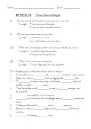 English Worksheet: their there