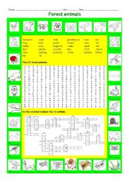 English Worksheet: Forest animals