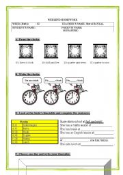 English worksheet: telling the time