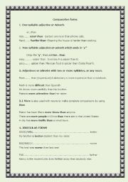 English worksheet: Comparative forms