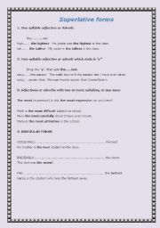 English worksheet: Superlative forms