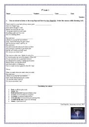 English worksheet: Listening Comprehension One Republic