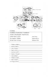 English Worksheet: family 