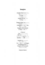 English Worksheet: Imagine 