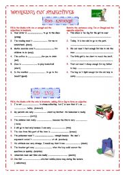 English Worksheet: Working on adjectives