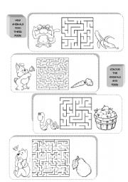 English Worksheet: Mazes 