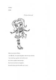 English worksheet: Colour me up