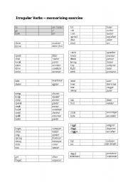 irregular verbs - excellent exercise to memorise irregular verbs