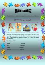 Brain teasers 2 - 2 pages + key