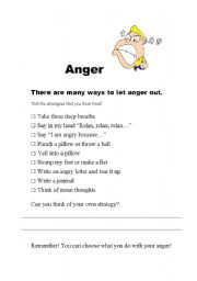 English worksheet: Anger Strategies