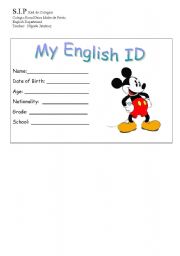 English worksheet: My English ID