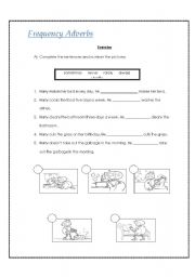 English Worksheet: frecuency adverbs 