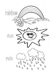 English Worksheet: sun rain rainbow