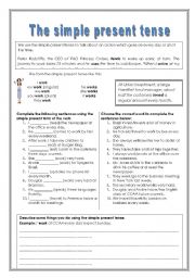 English Worksheet: The simple present tense